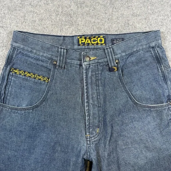 Vintage PACO Jeans Mens 33x30 Blue Medium Wash Straight Leg Denim Workwear Y2K - Picture 5 of 9